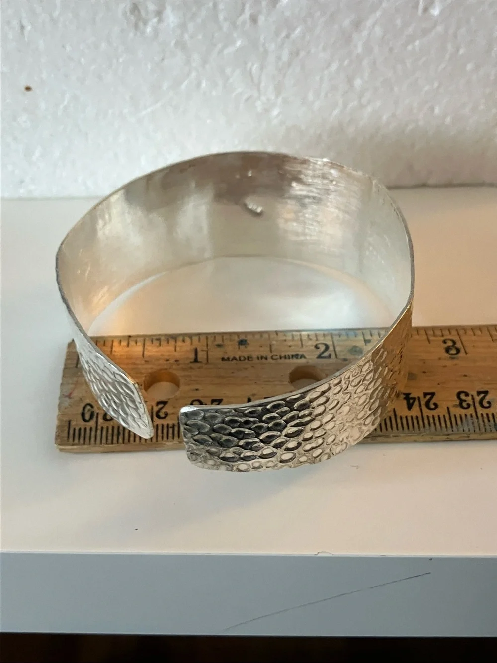 Textured NWOT Sterling Silver Hammered Cuff Bracelet